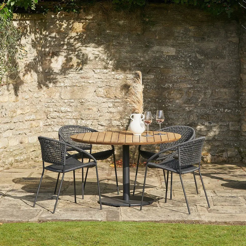 Dakota Outdoor 4 Seater Dining Set in Black - Pacific Lifestyle Outdoor Dining Sets