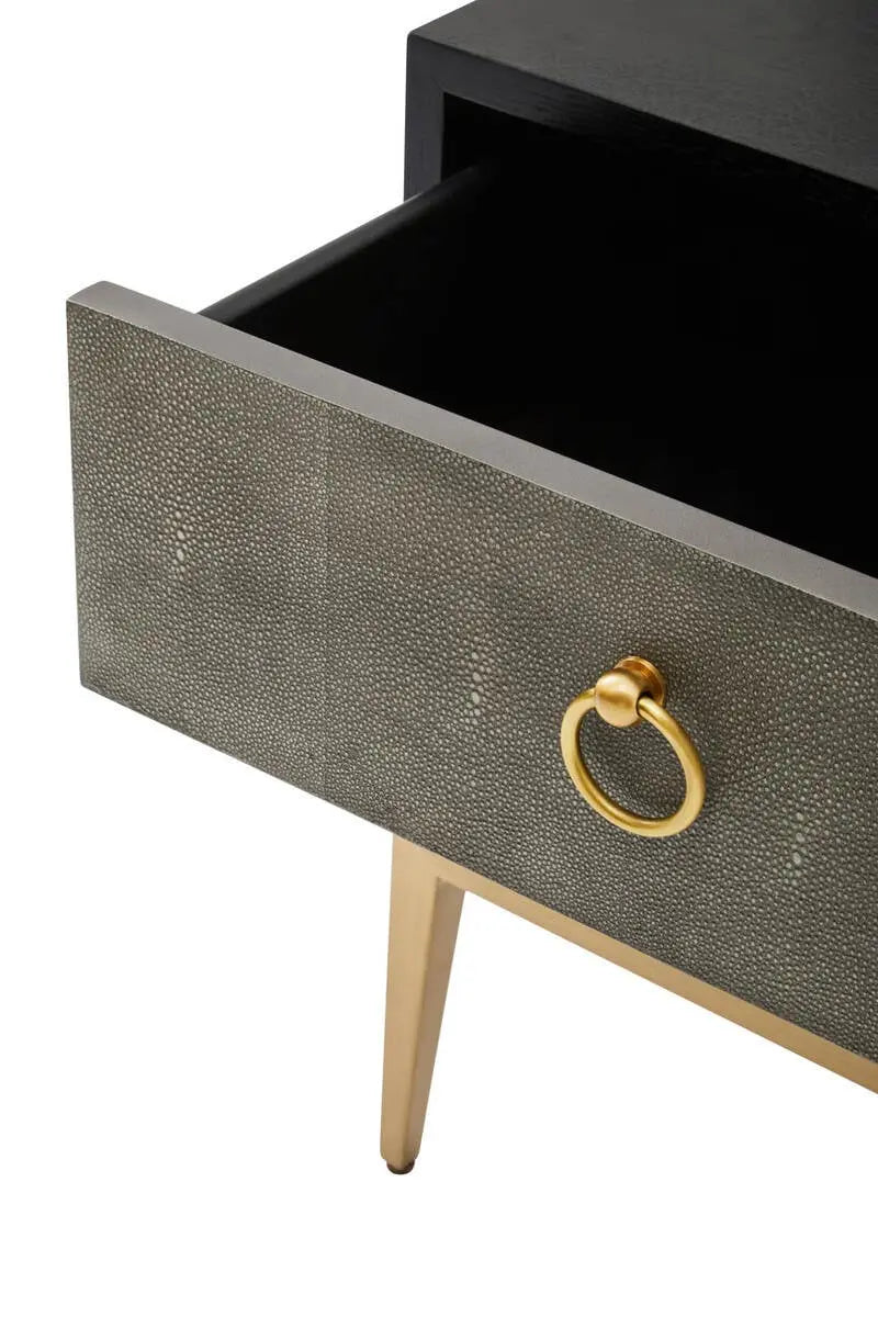 Delsa Grey Faux Shagreen Side Table Side Table