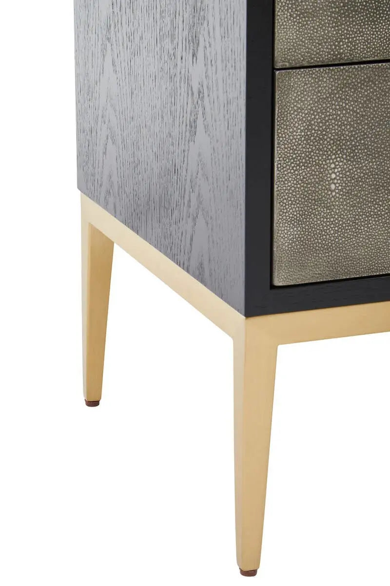 Delsa Grey Faux Shagreen Side Table Side Table