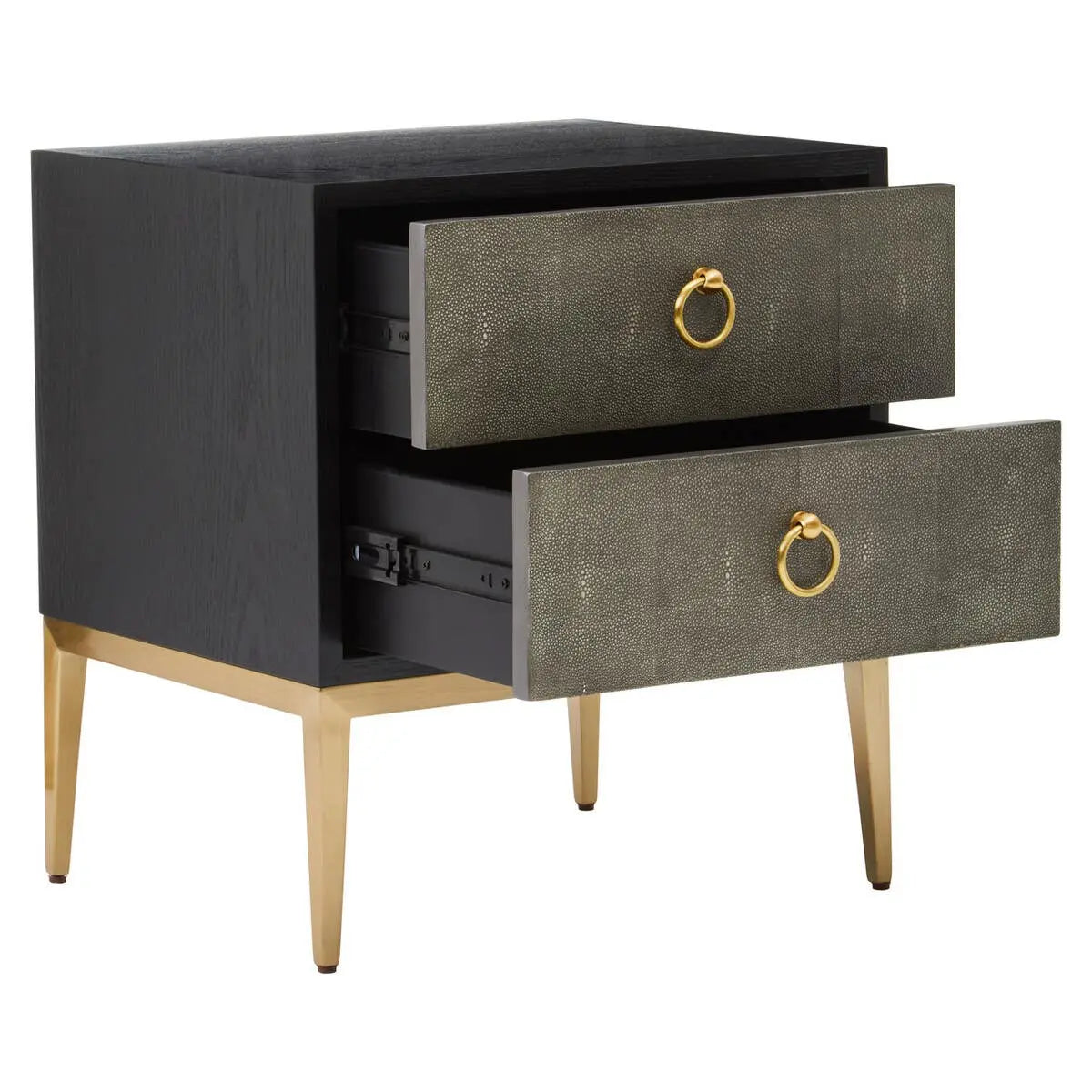 Delsa Grey Faux Shagreen Side Table Side Table