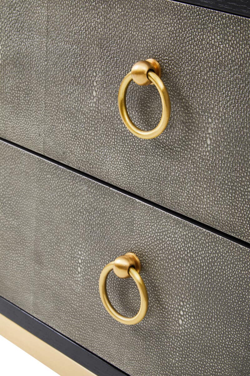 Delsa Grey Faux Shagreen Side Table Side Table