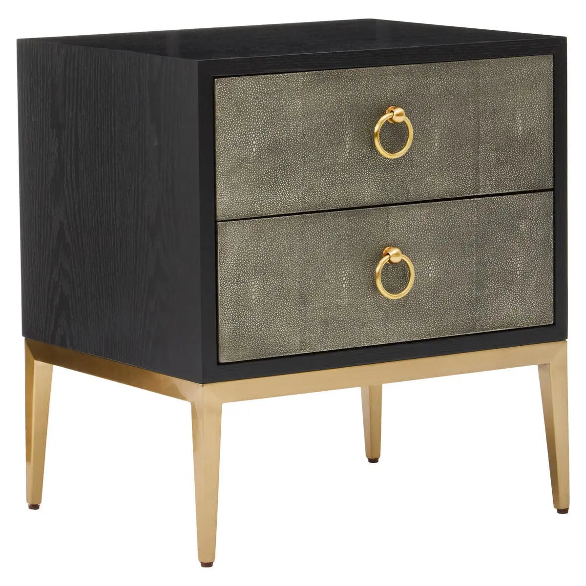 Delsa Grey Faux Shagreen Side Table Side Table