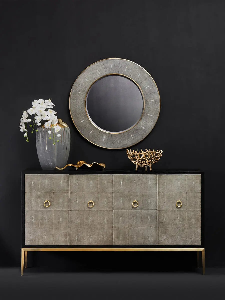 Delsa Grey Shagreen Wall Mirror Mirror