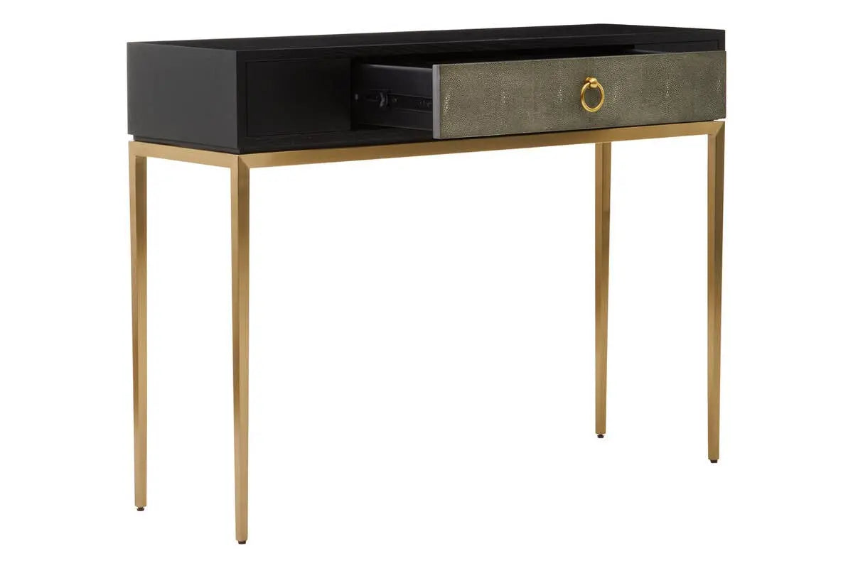 Delsa Shagreen Effect One Drawer Console Table Console Table