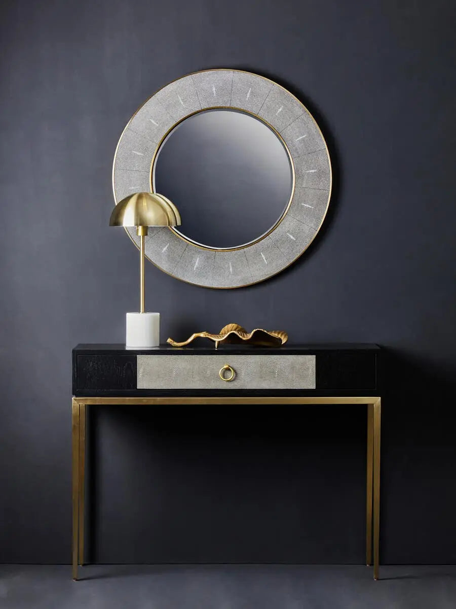 Delsa Shagreen Effect One Drawer Console Table Console Table