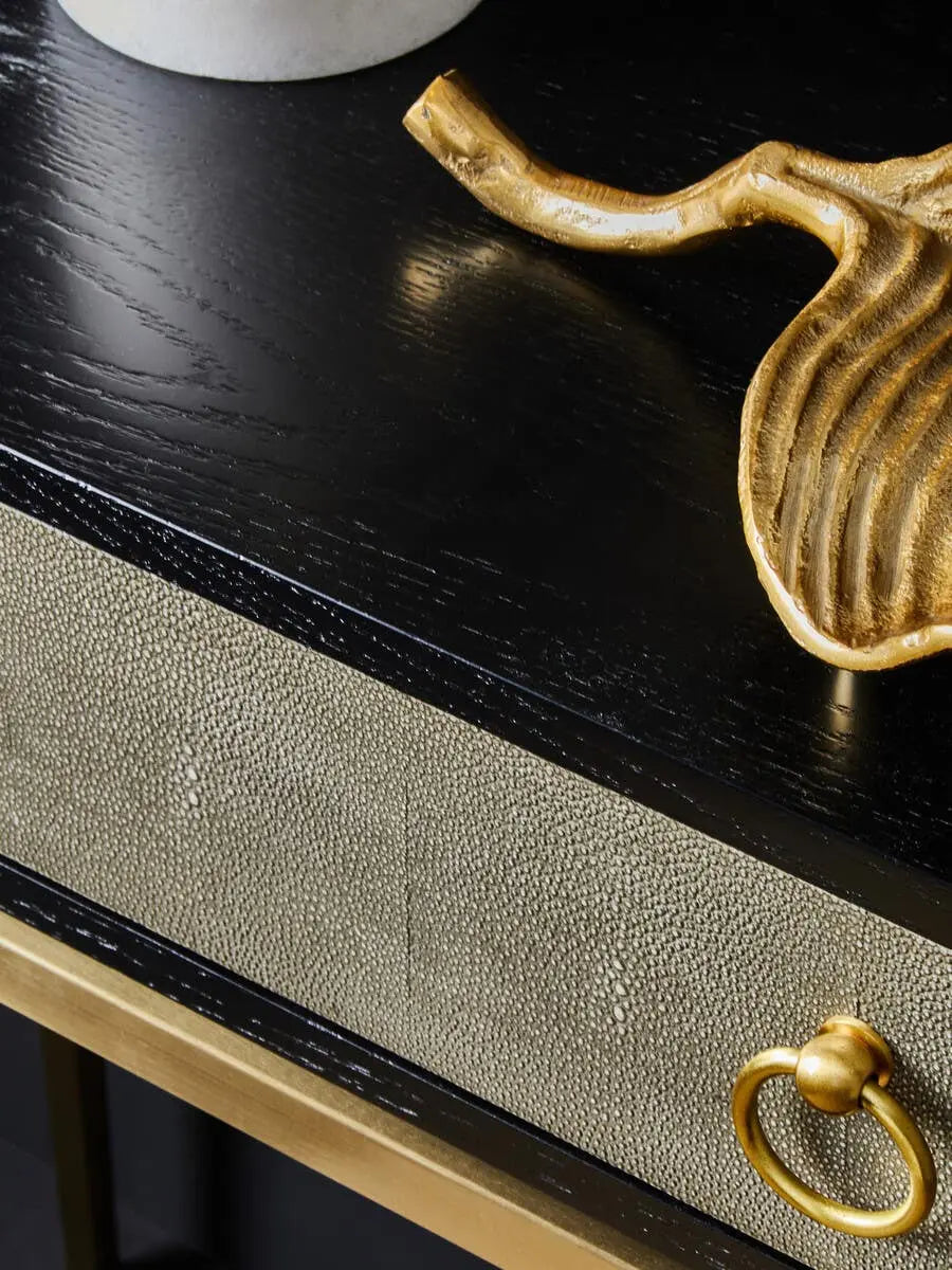 Delsa Shagreen Effect One Drawer Console Table Console Table