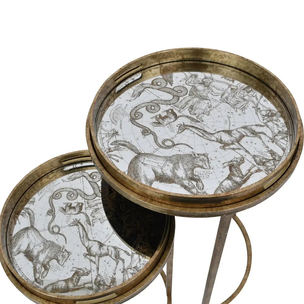 Denver Constellation Map Set of 2 Side Tray Tables Side Table