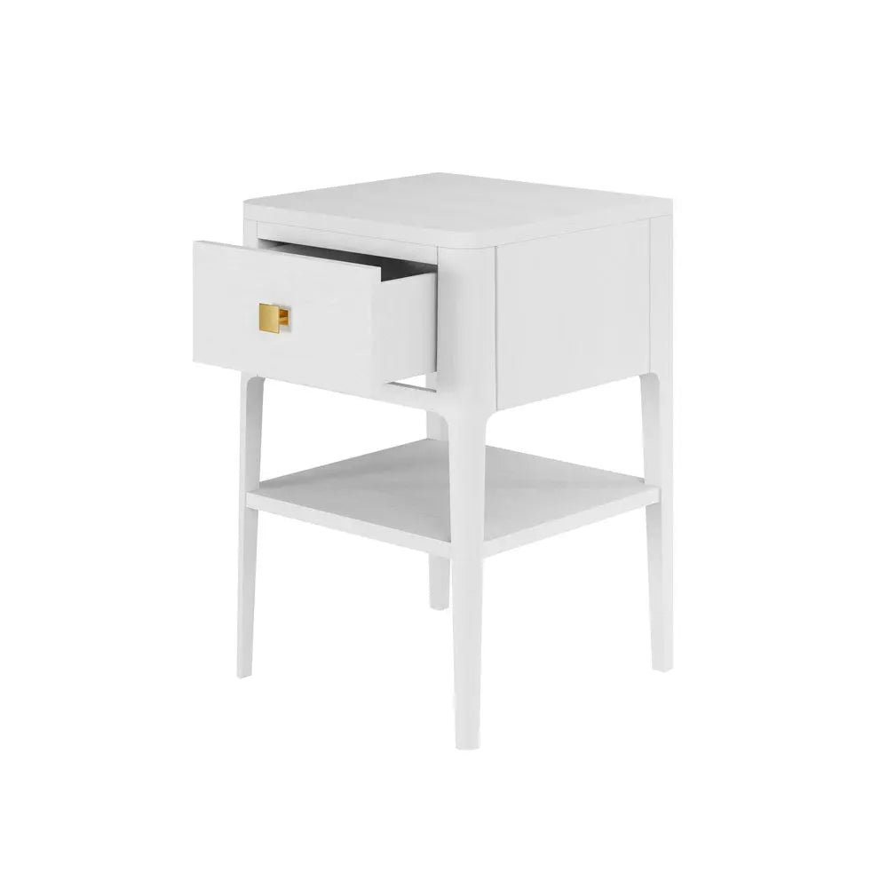 DI Designs Abberley 1 Drawer Bedside - White Bedside Table