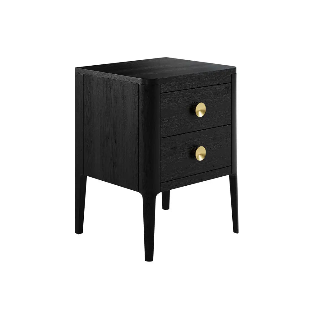 DI Designs Abberley 2 Drawer Bedside - Black Bedside Table