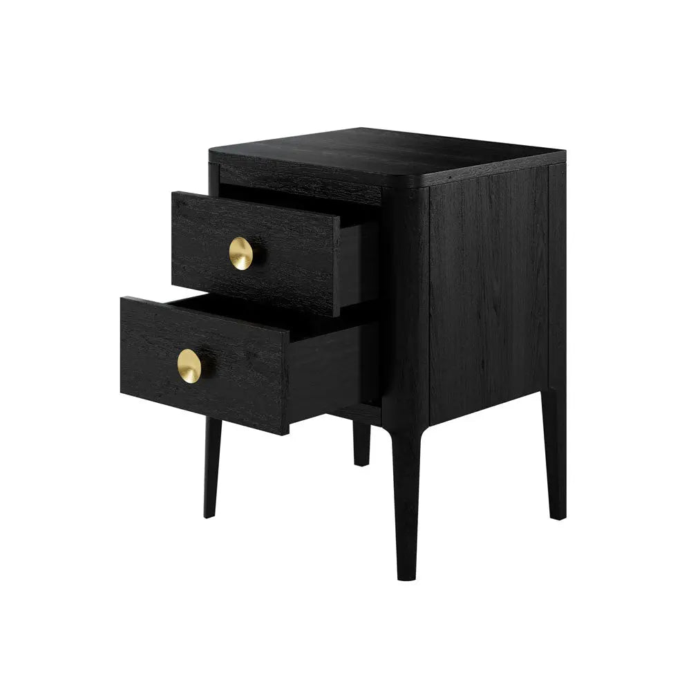 DI Designs Abberley 2 Drawer Bedside - Black Bedside Table
