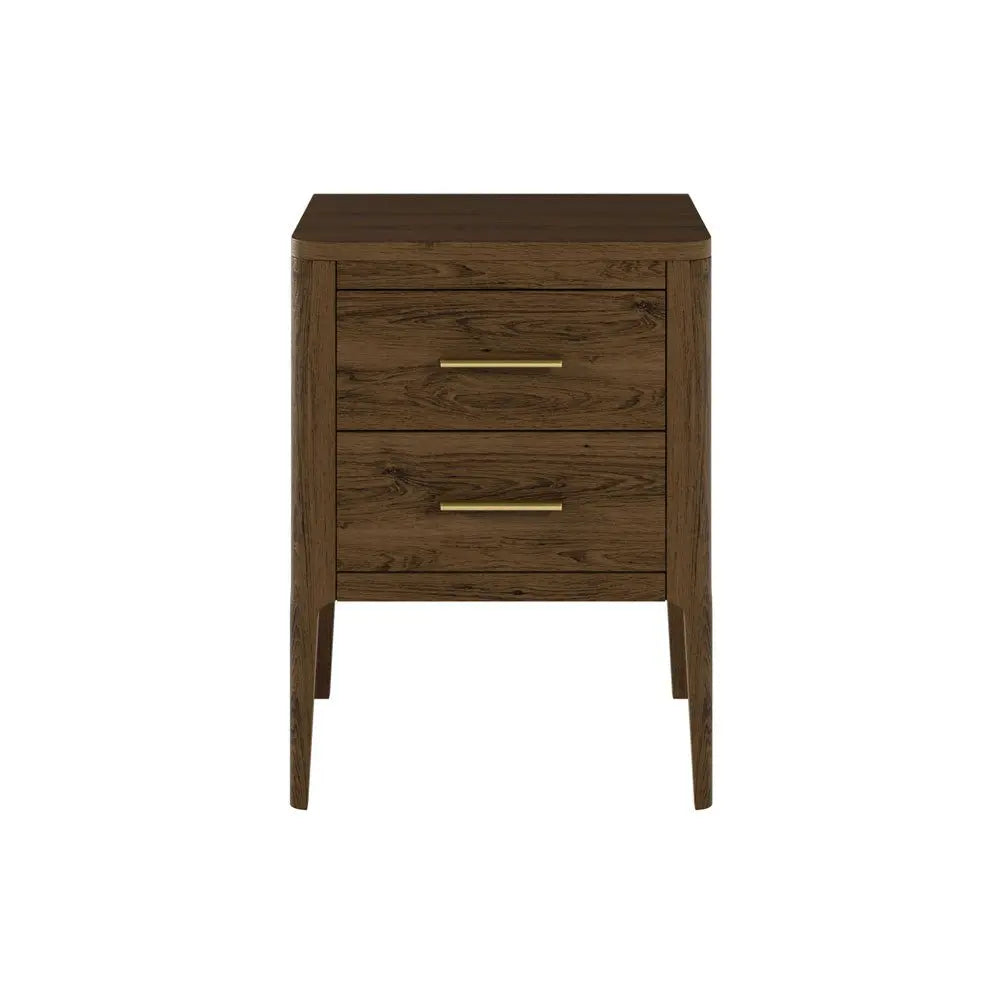 DI Designs Abberley 2 Drawers Bedside - Brown Bedside Table