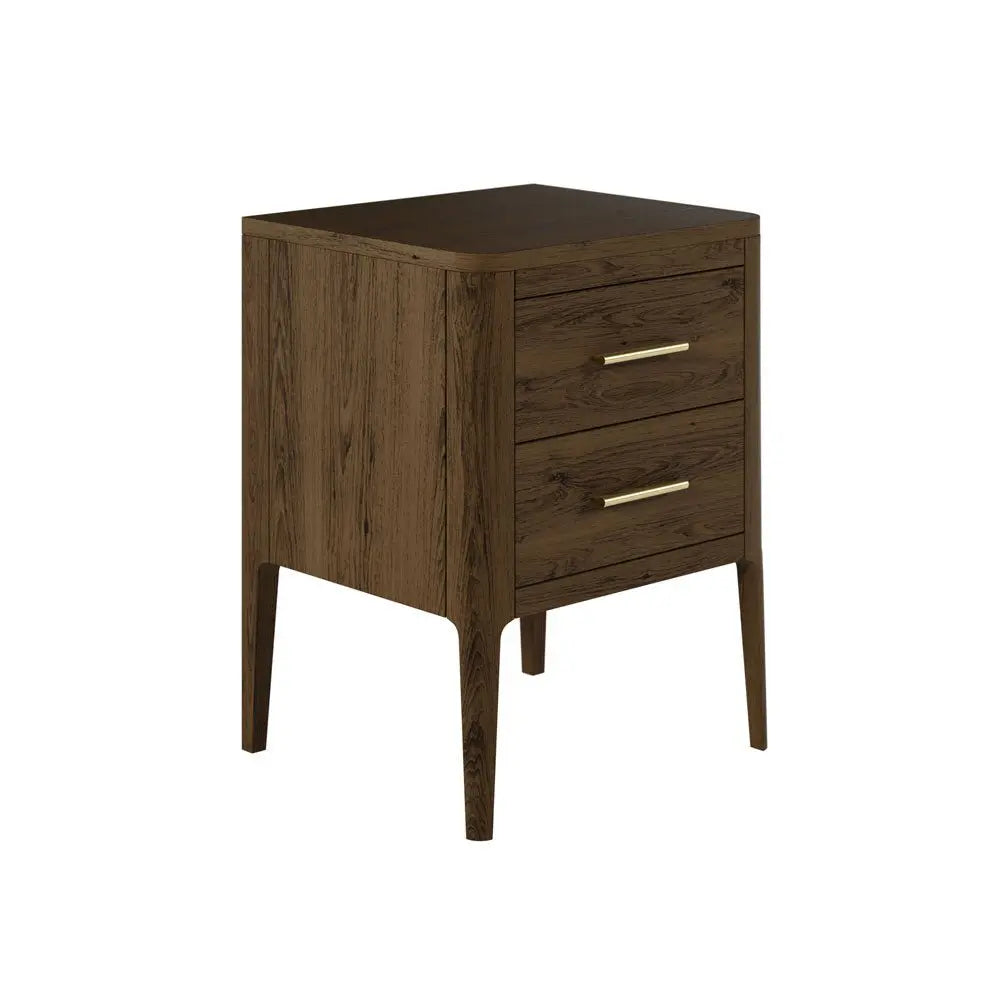 DI Designs Abberley 2 Drawers Bedside - Brown Bedside Table