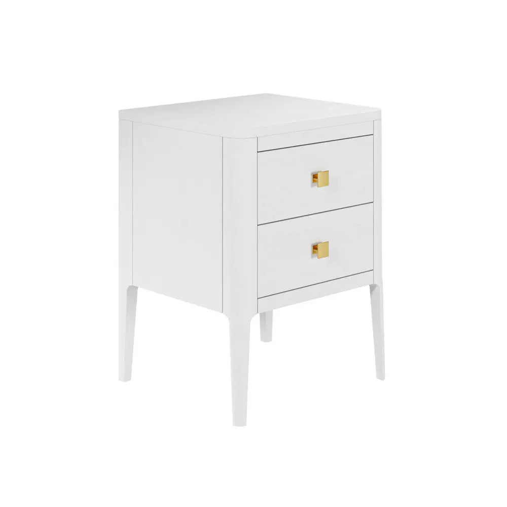 DI Designs Abberley 2 Drawers Bedside - White Bedside Table