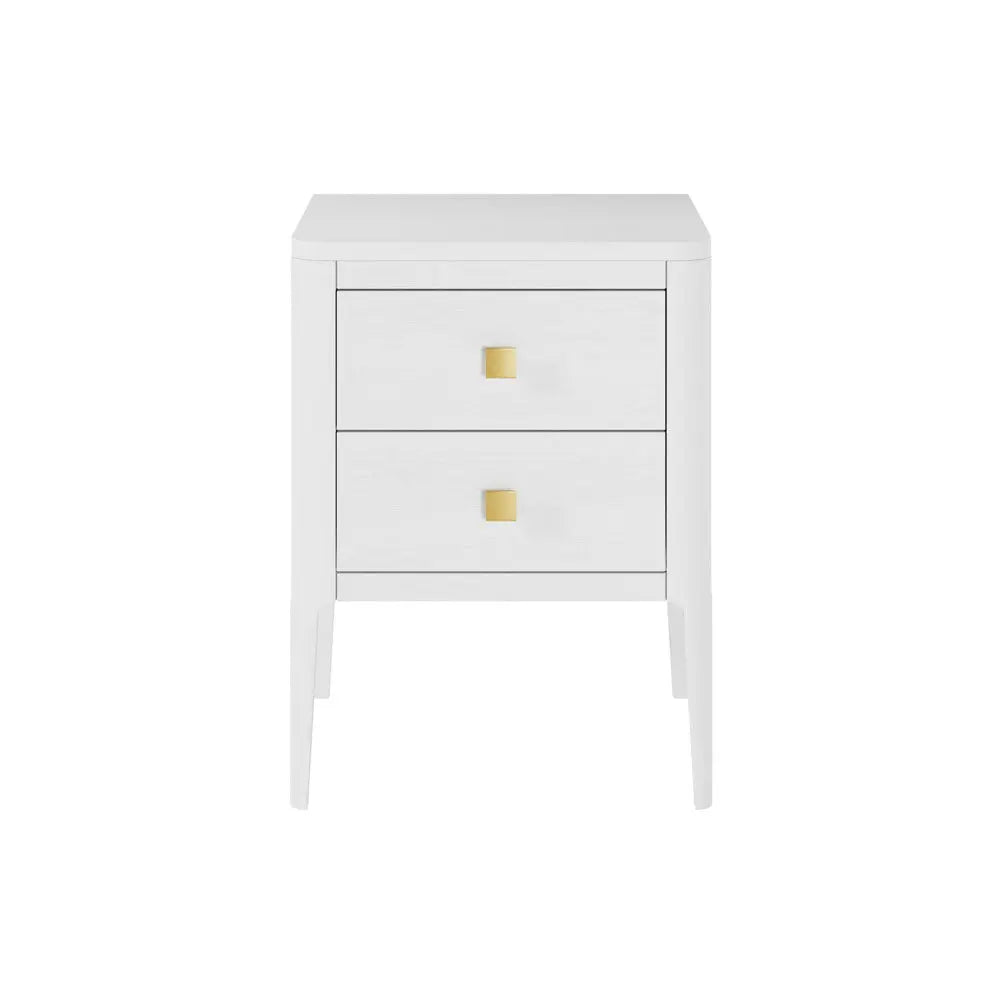 DI Designs Abberley 2 Drawers Bedside - White Bedside Table