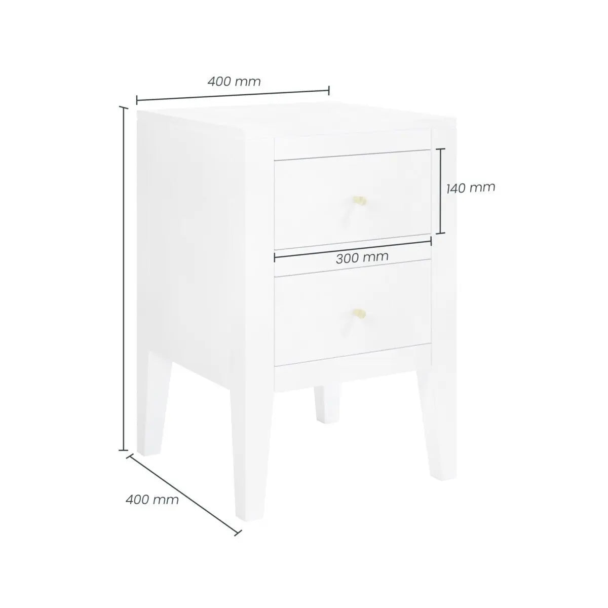 DI Designs Alton Bedside in White Bedside Table