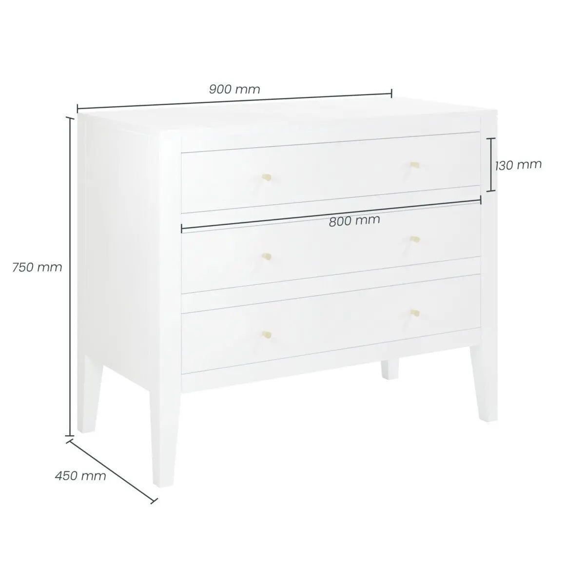 DI Designs Alton Chest of Drawers in White Chest of Drawers