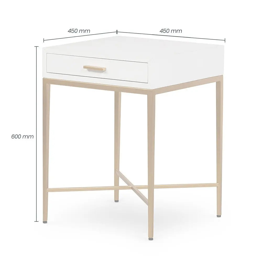 D.I Designs Berkeley End Table - White Nicholas John Interiors