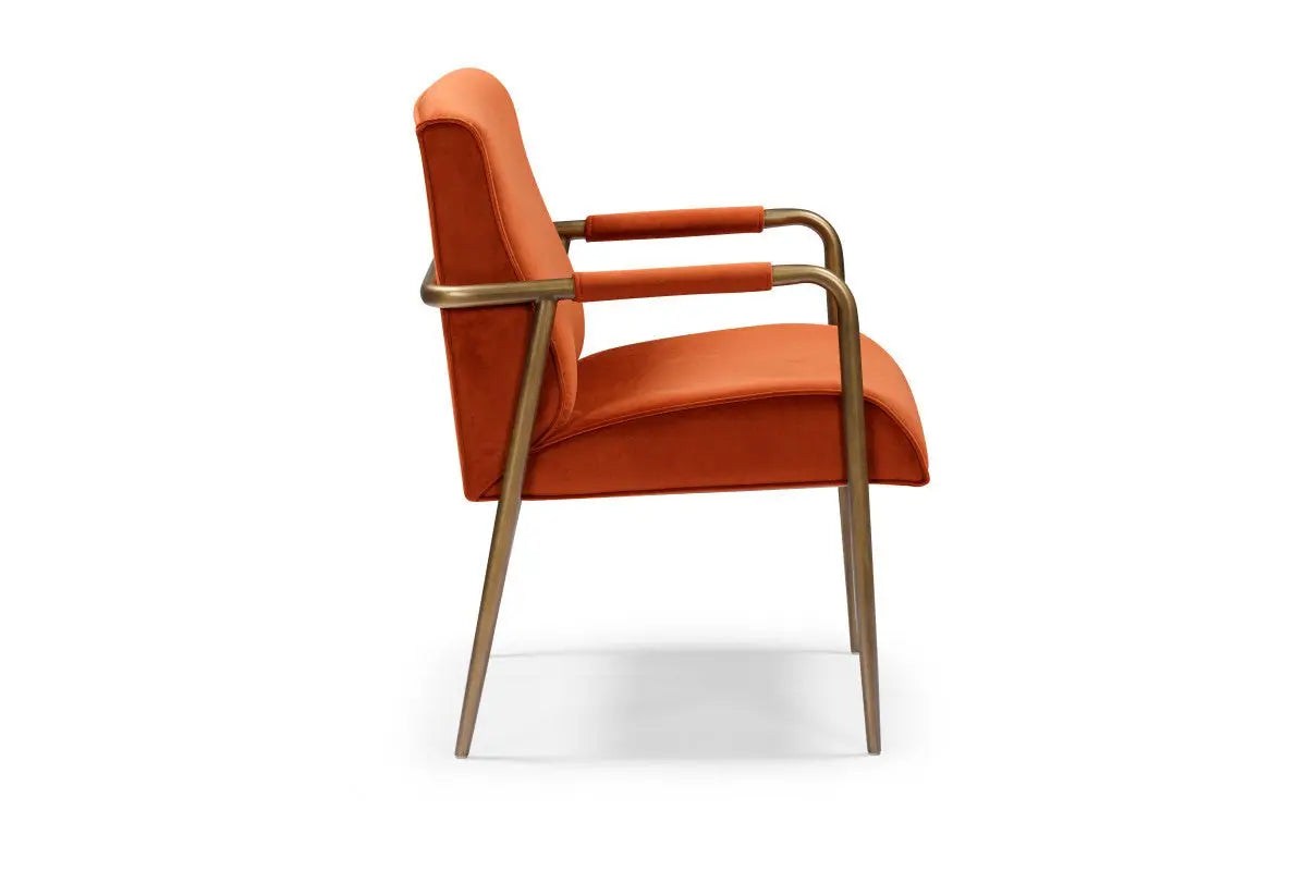 DI Designs Campden Club Chair in Rust Orange Accent & Armchairs