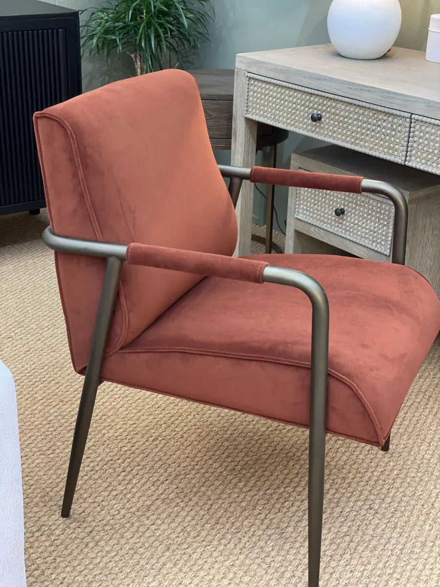 DI Designs Campden Club Chair in Rust Orange Accent & Armchairs