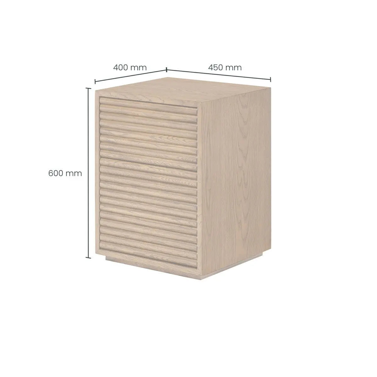 DI Designs Charlton Ribbed Walnut 2 Drawer Bedside Bedside Table