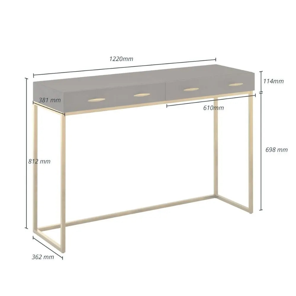 DI Designs Hampton Console Table in Brown Shagreen Console Table