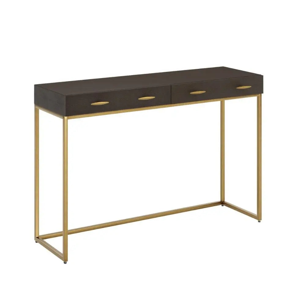 DI Designs Hampton Console Table in Brown Shagreen Console Table