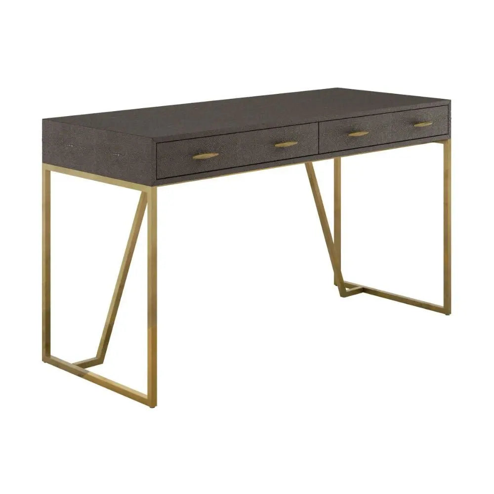 DI Designs Hampton Desk in Brown Shagreen Desk