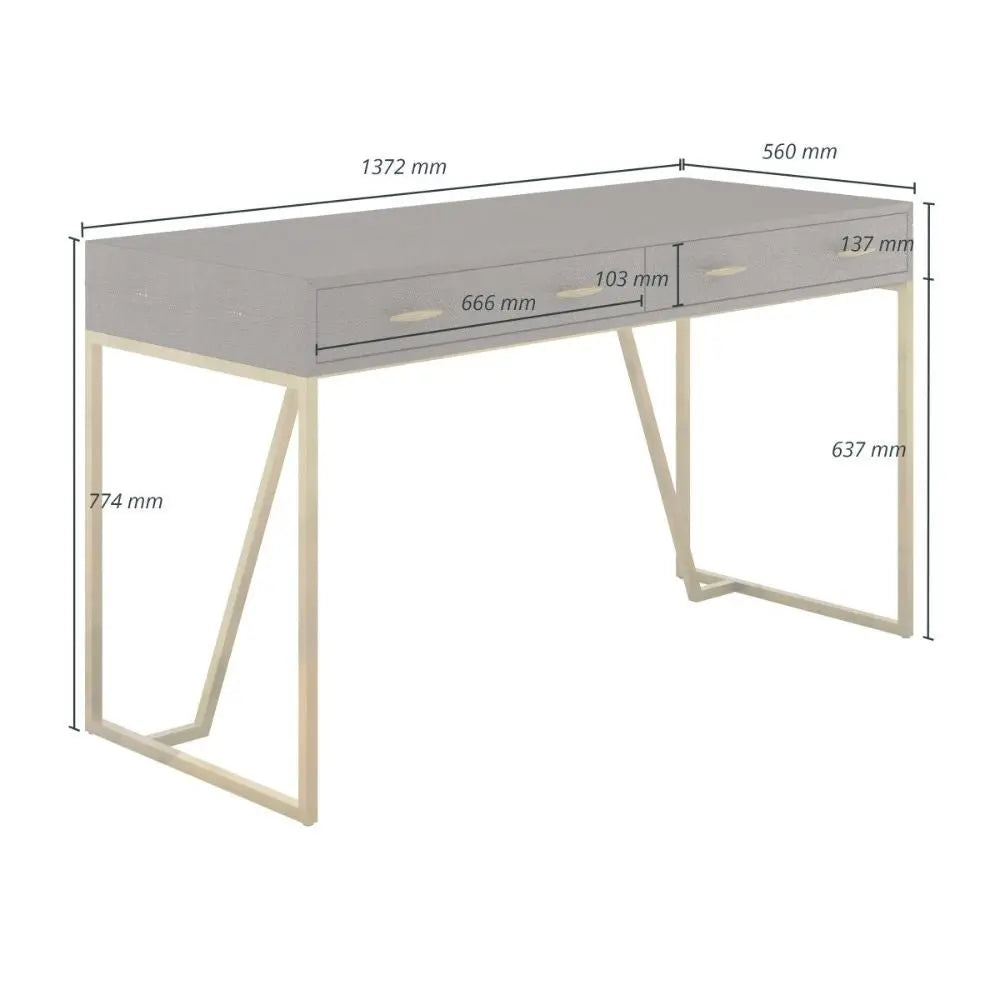 DI Designs Hampton Desk in Brown Shagreen Desk