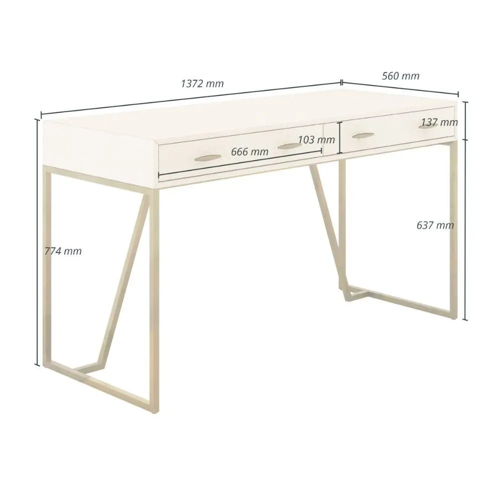 DI Designs Hampton Desk in Ivory Shagreen Desk