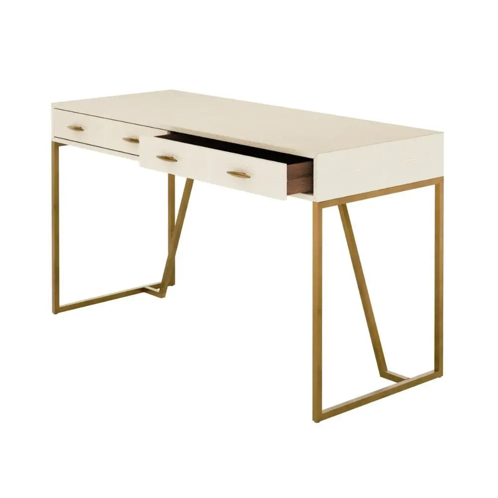 DI Designs Hampton Desk in Ivory Shagreen Desk