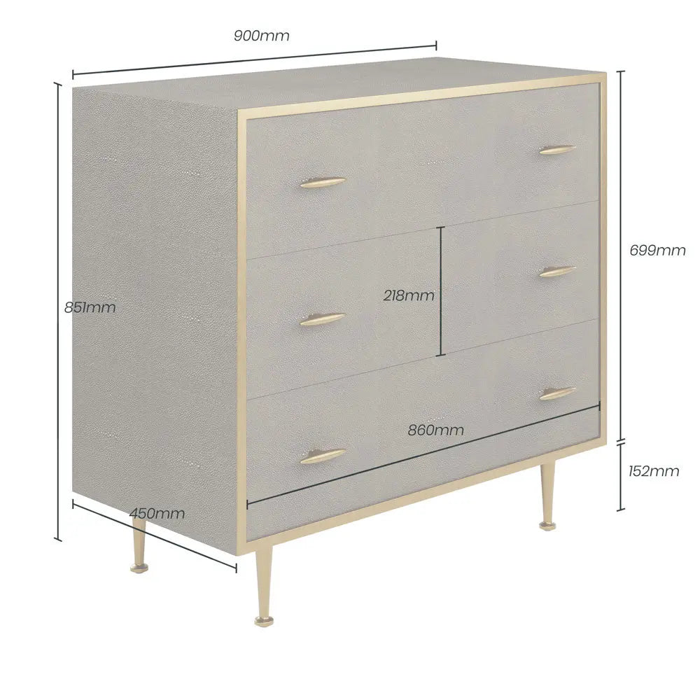 DI Designs Hampton Grey Chest Of Drawers Chest of Drawers