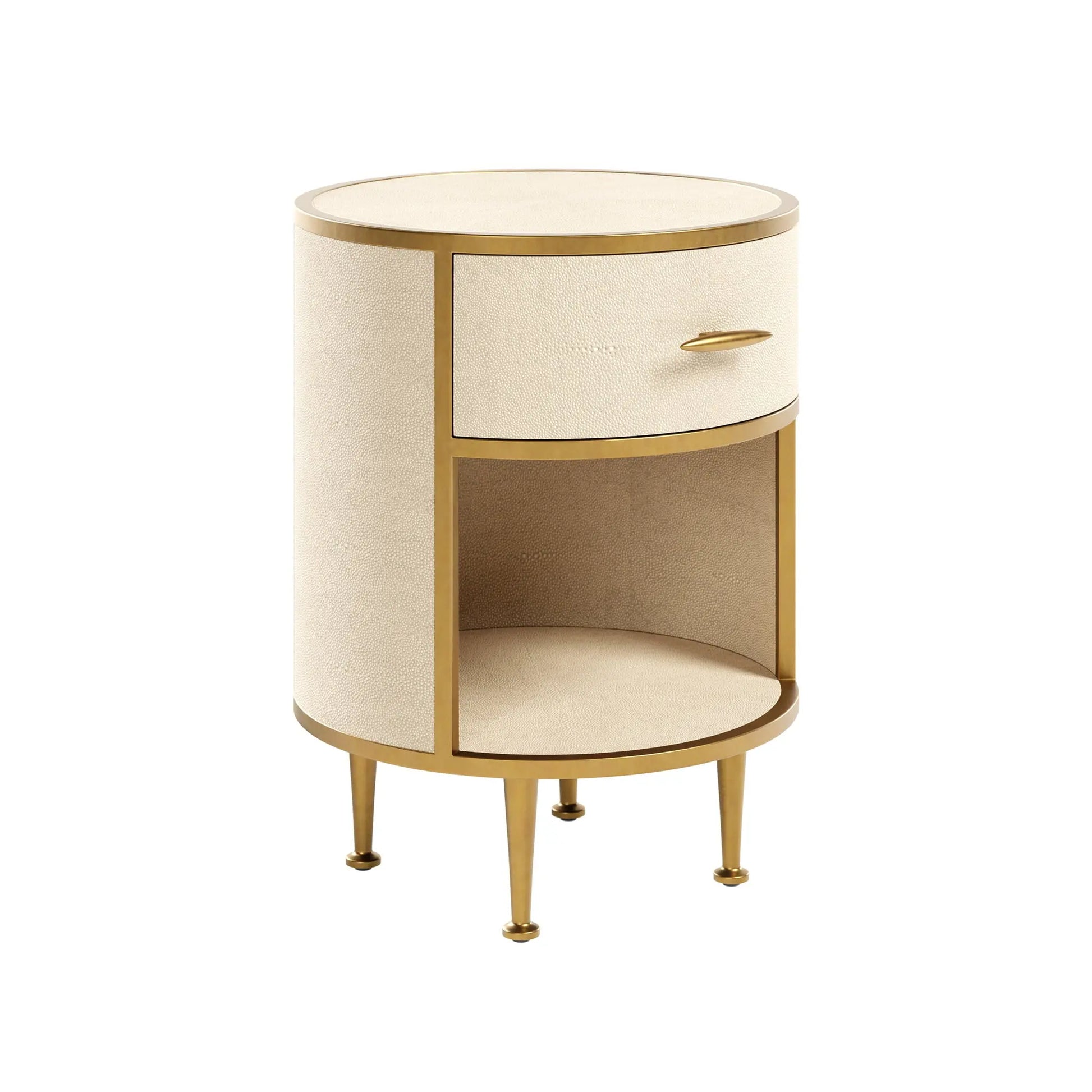 DI Designs Hampton Ivory Small Round Bedside Table Bedside Table