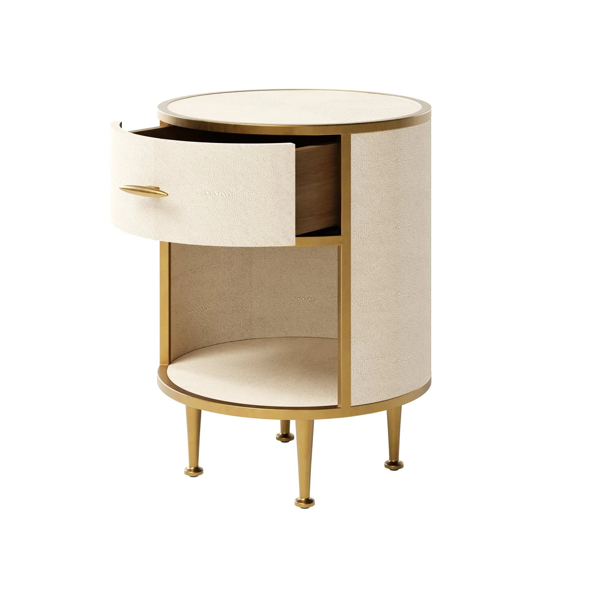 DI Designs Hampton Ivory Small Round Bedside Table Bedside Table