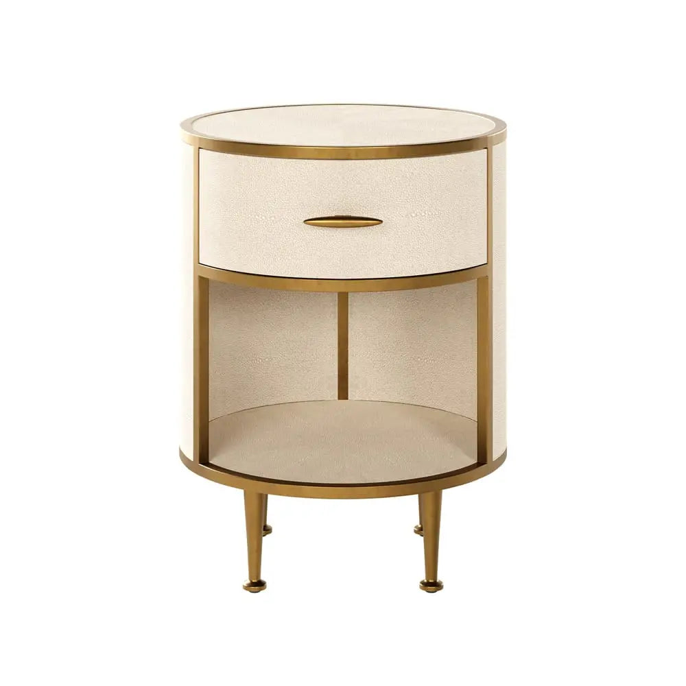DI Designs Hampton Ivory Small Round Bedside Table Bedside Table