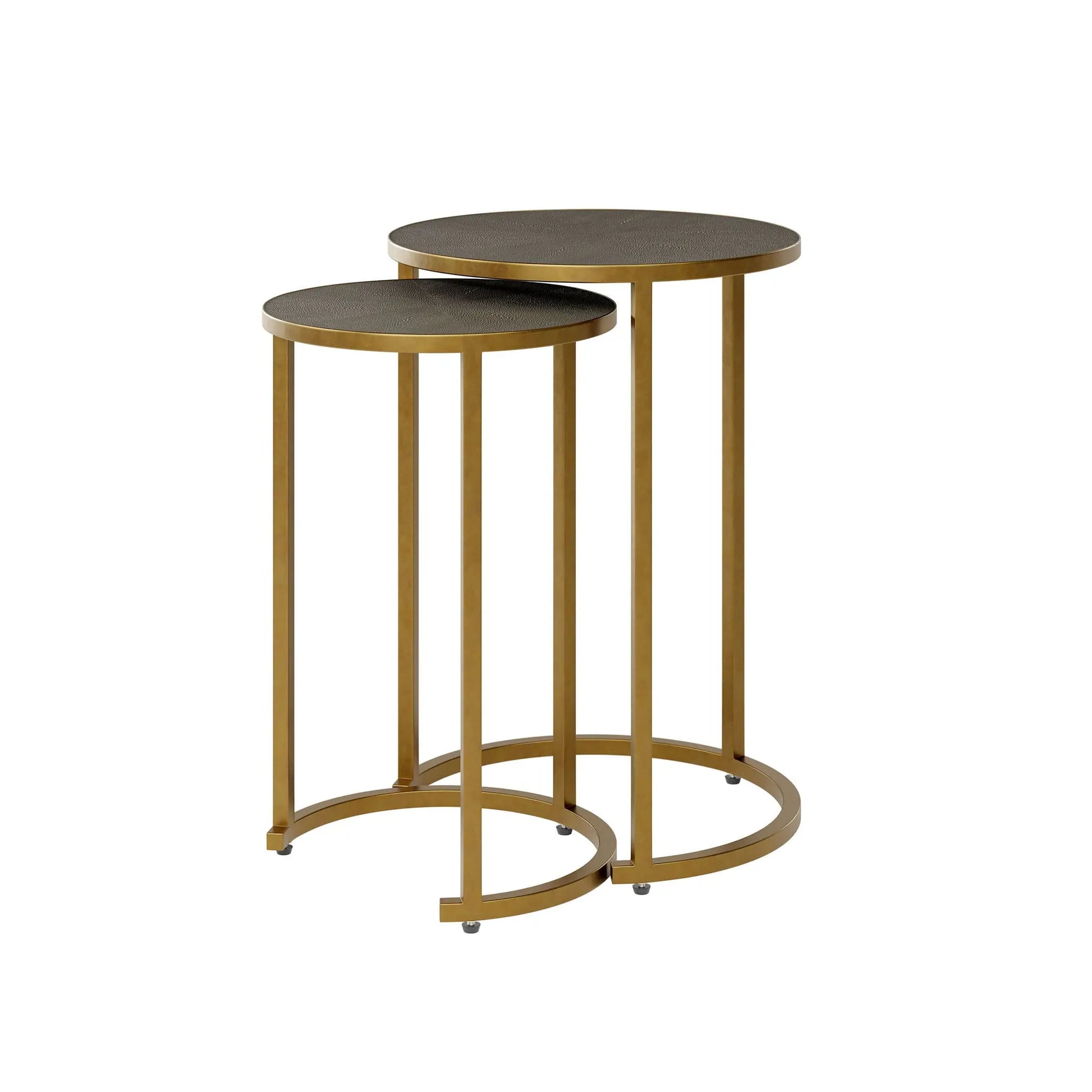 DI Designs Hampton Nest Table in Grey Faux Shagreen NESTING TABLES