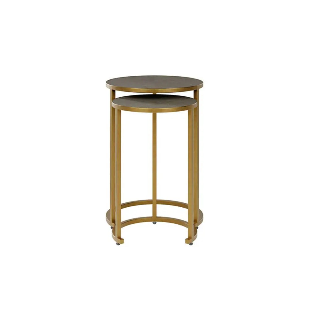 DI Designs Hampton Nest Table in Grey Faux Shagreen NESTING TABLES