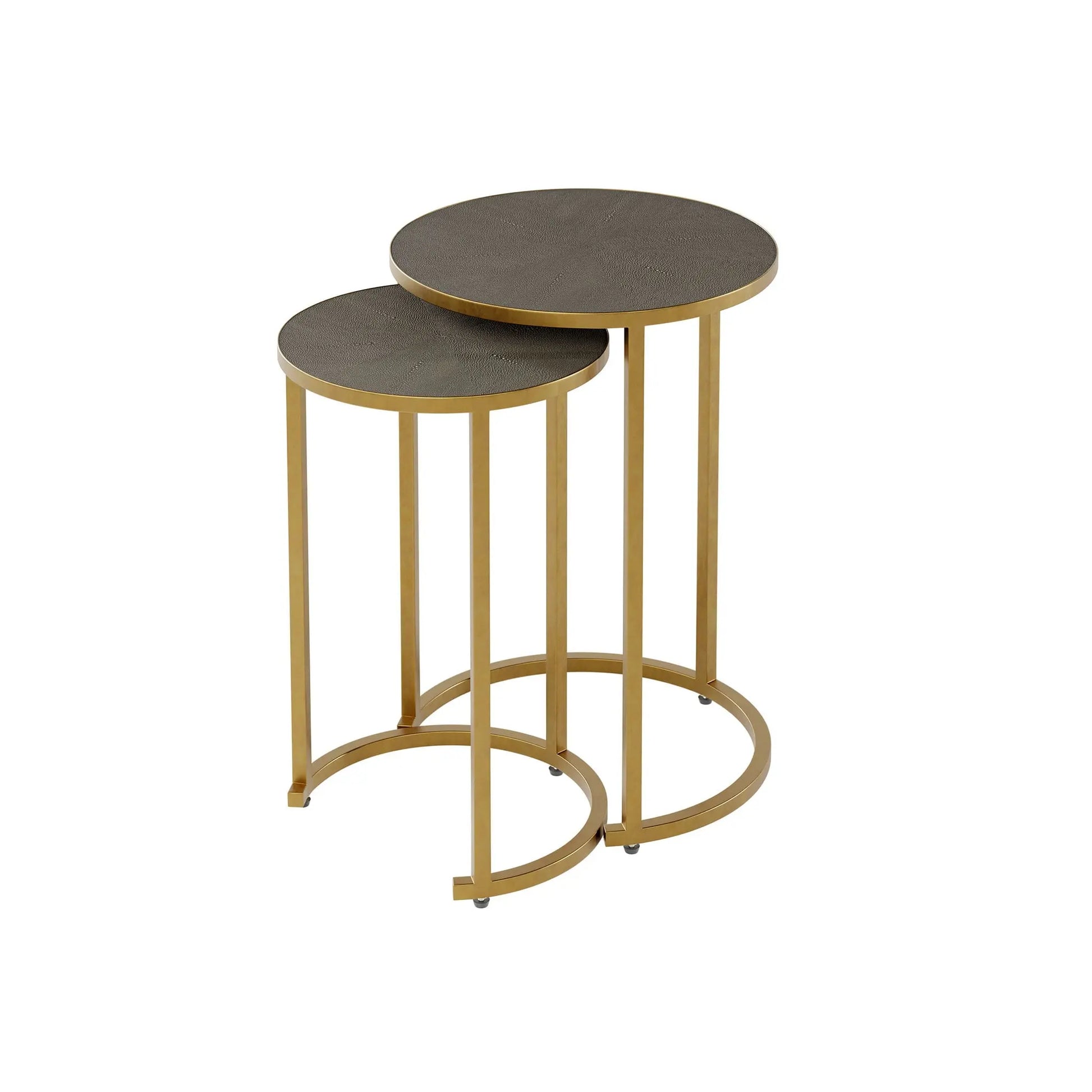 DI Designs Hampton Nest Table in Grey Faux Shagreen NESTING TABLES