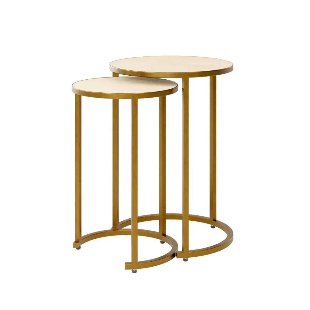 DI Designs Hampton Nest Table in Ivory Shagreen NESTING TABLES