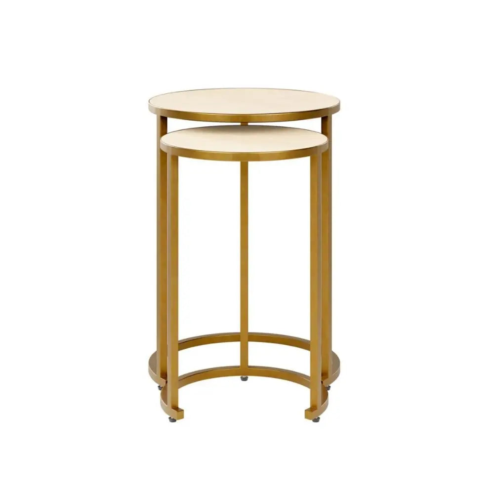 DI Designs Hampton Nest Table in Ivory Shagreen NESTING TABLES