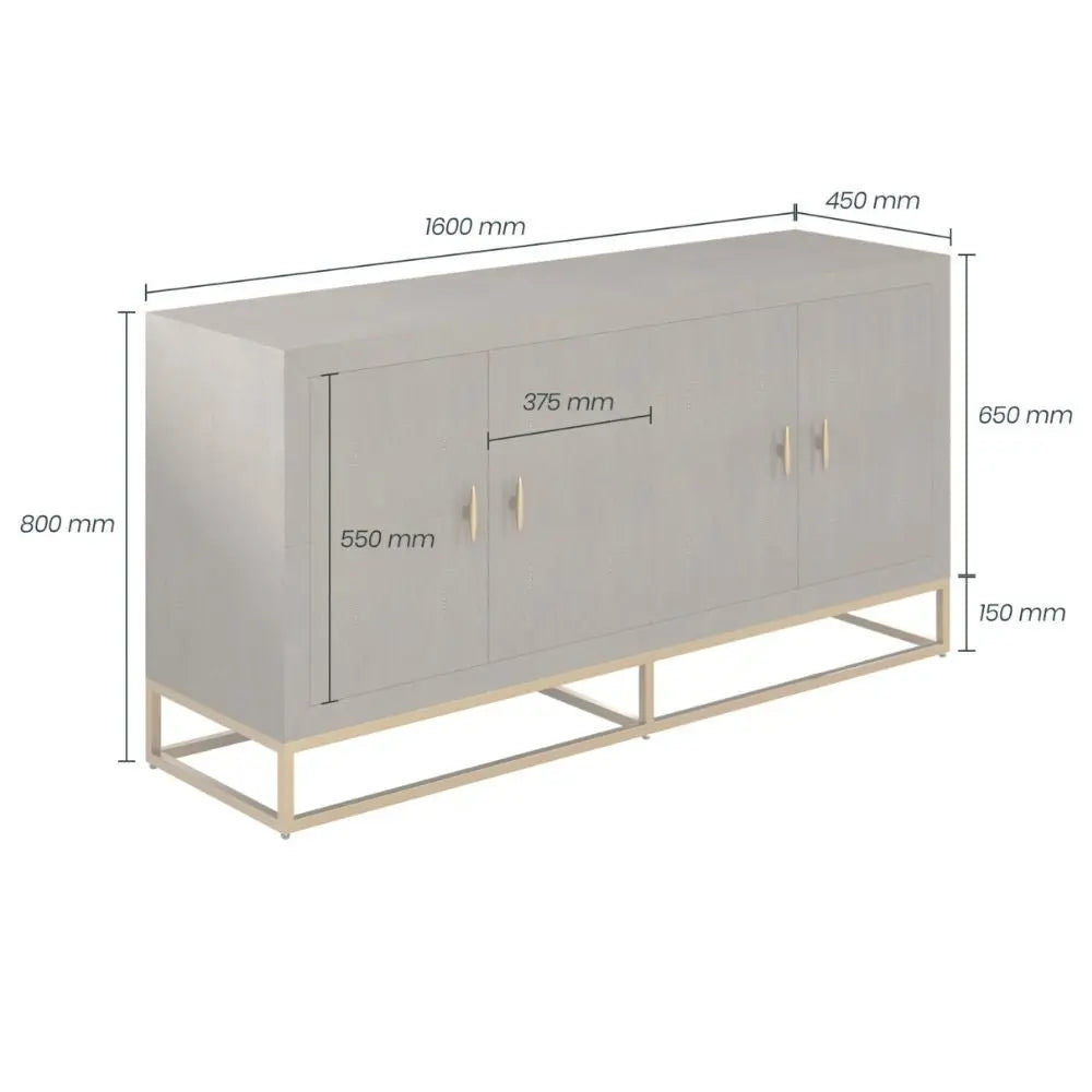 DI Designs Hampton Sideboard in Brown Shagreen Sideboard