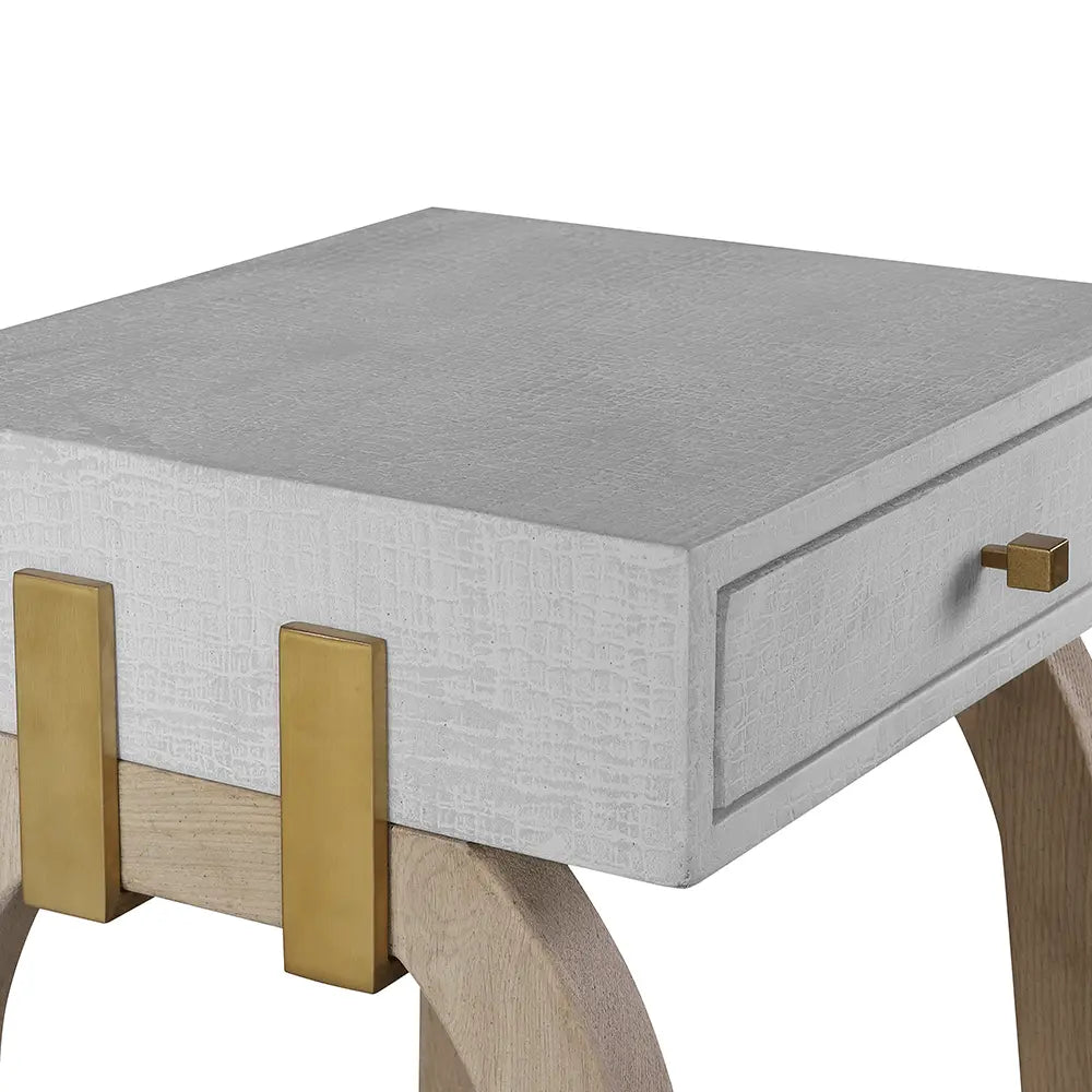 DI Designs Laverstoke 1 Drawer Bedside Table in White Bedside Table