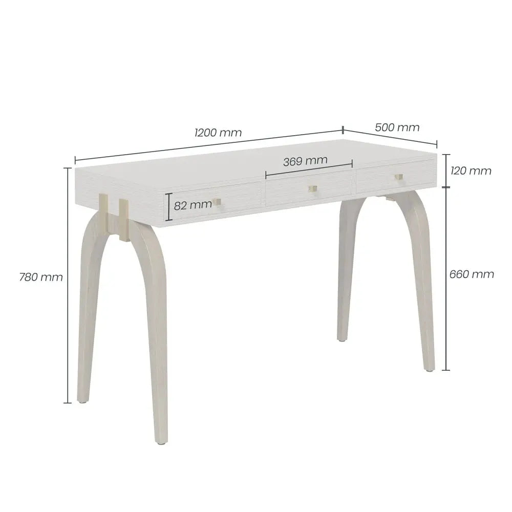 DI Designs Laverstoke 3 Drawer White Desk Desk