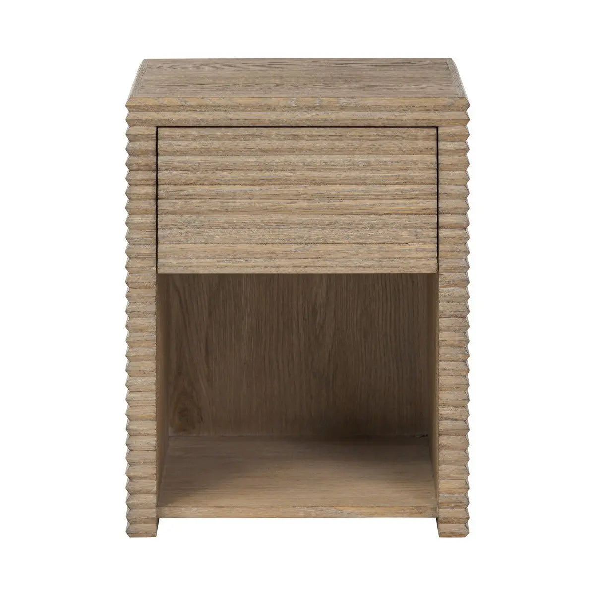DI Designs Wickham Ribbed Oak 1 Drawer Bedside Bedside Table