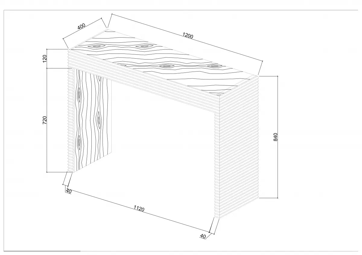 DI Designs Wickham Ribbed Oak Console Console Table