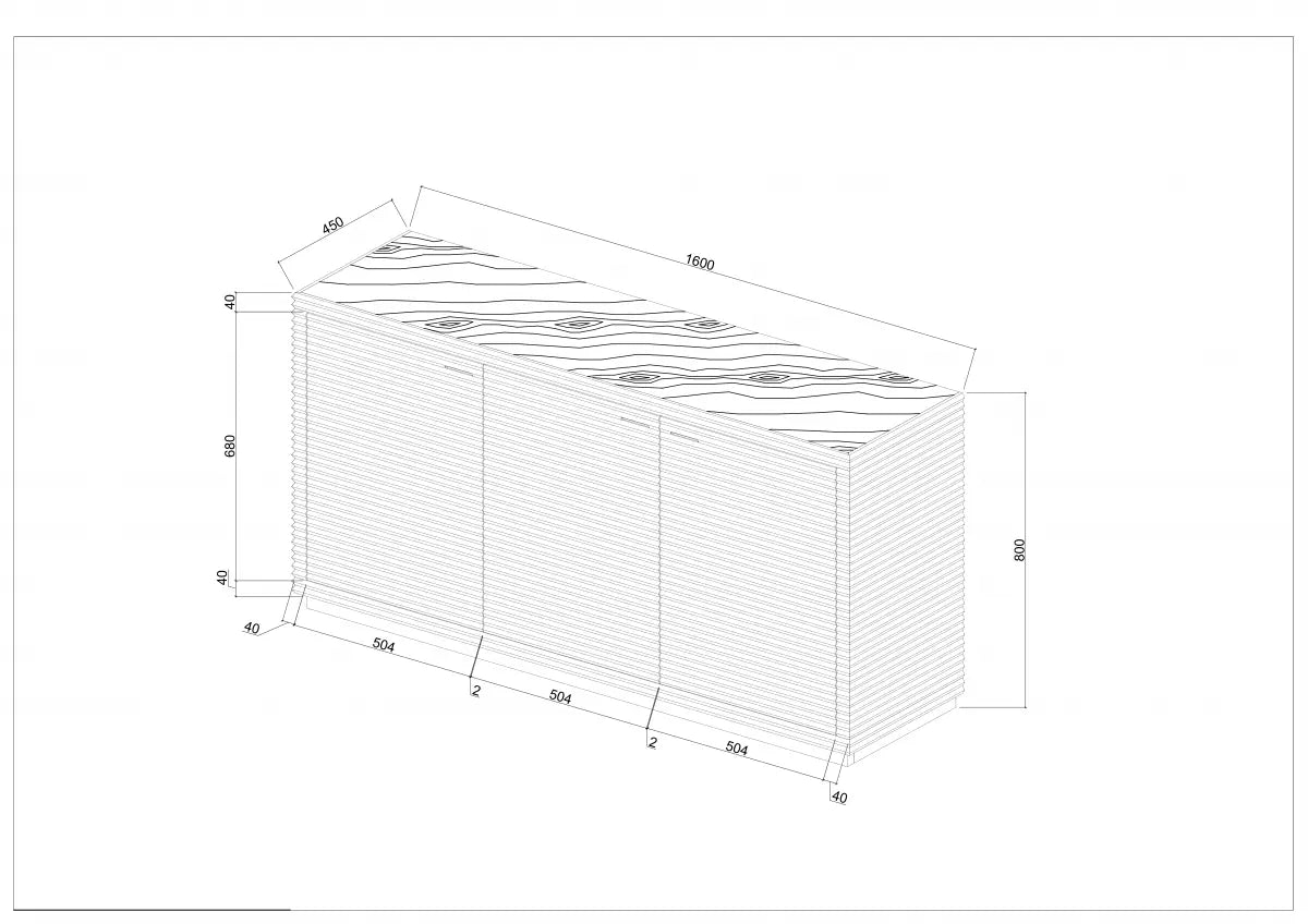 DI Designs Wickham Ribbed Oak Sideboard Sideboard