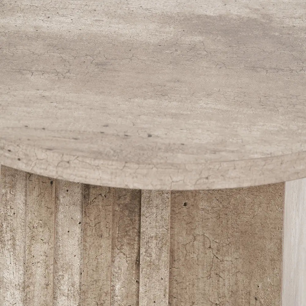 Elkton Concrete Effect Wood Veneer Groove Side Table - Pacific Lifestyle  Nicholas John Interiors