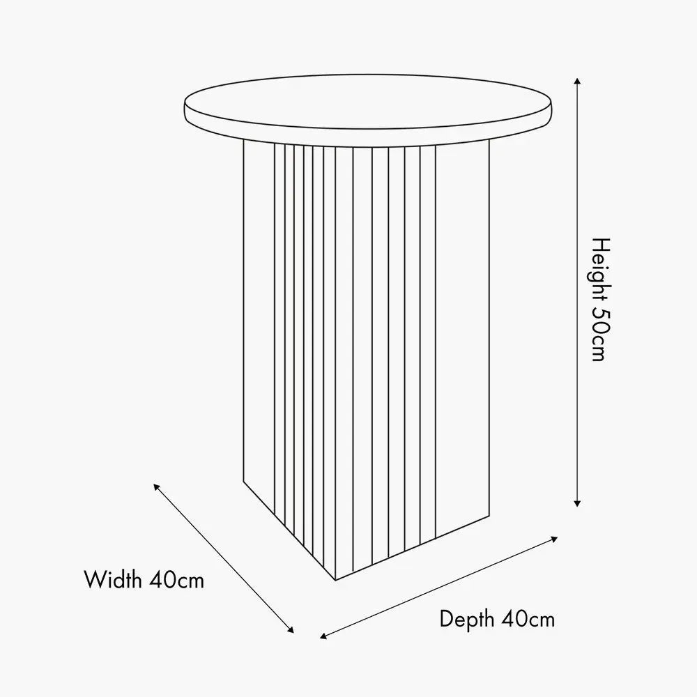 Elkton Concrete Effect Wood Veneer Groove Side Table - Pacific Lifestyle  Nicholas John Interiors