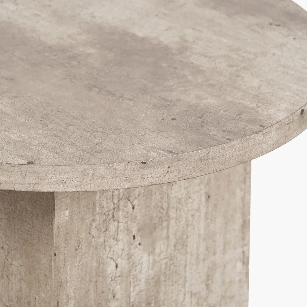 Elkton Concrete Effect Wood Veneer Groove Side Table - Pacific Lifestyle  Nicholas John Interiors