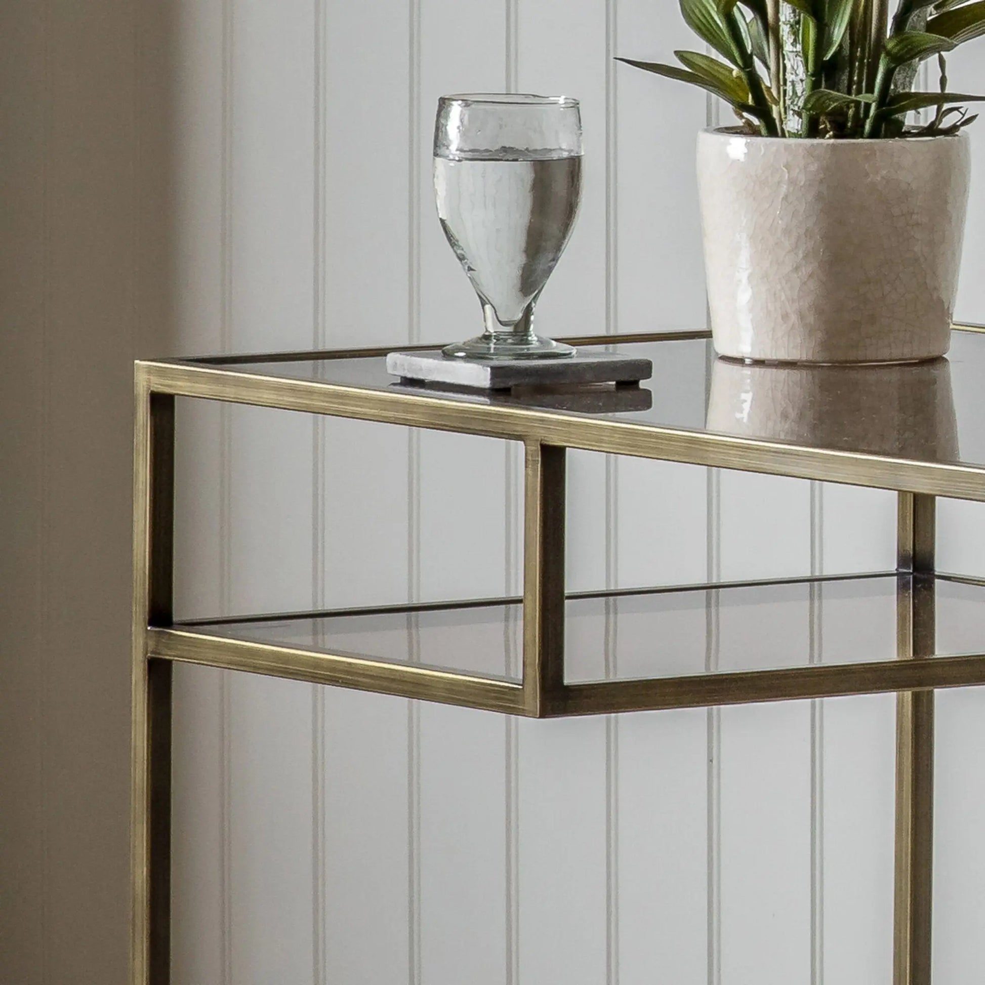Evanton Metal Frame Desk in Bronze
