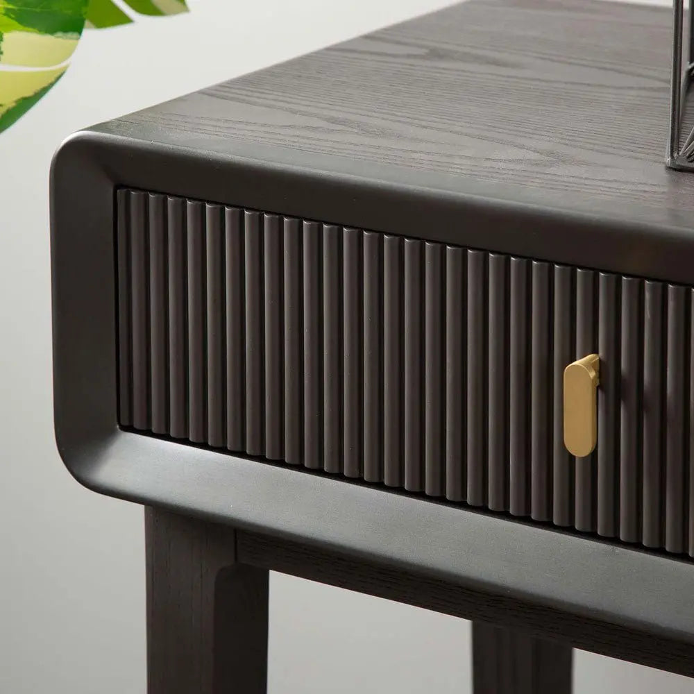 Femelle Smoke Grey Elm 2 Drawer Console Dressing Table Console Table